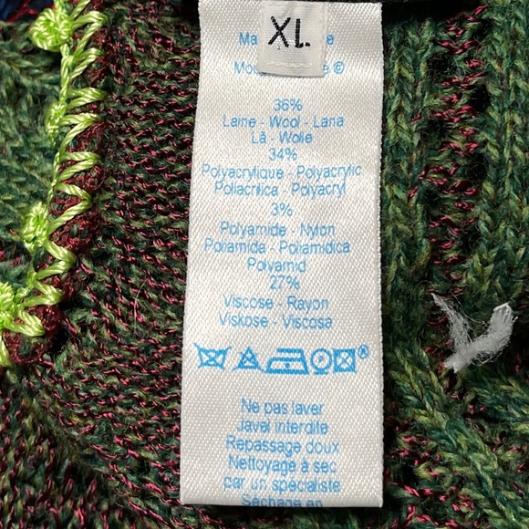 Christian Lacroix Vintage XL Wool Blend Funky Weave Sweater - Picture 6 of 9